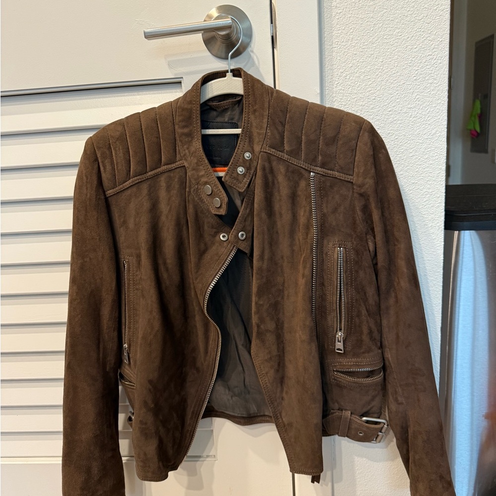 All Saints Kerr Suede Biker